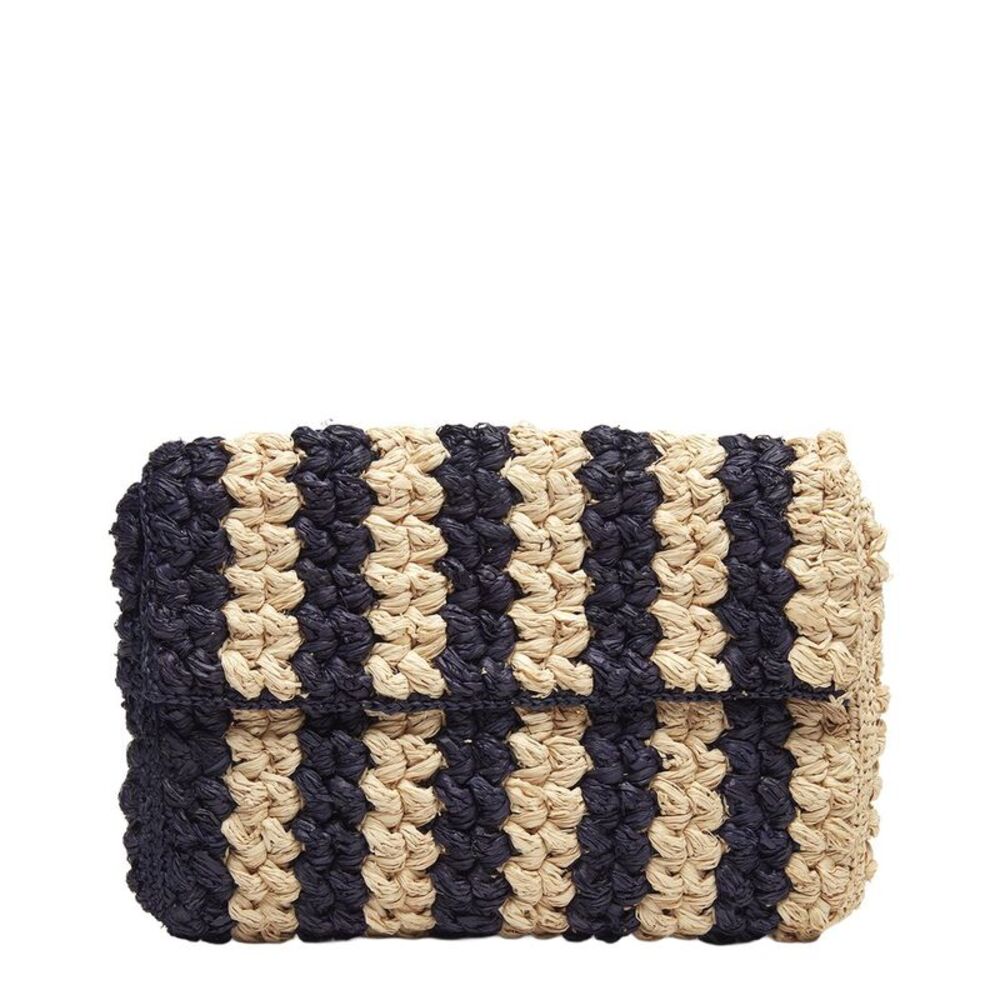 Mar Y Sol Remi Raffia Clutch, Blue